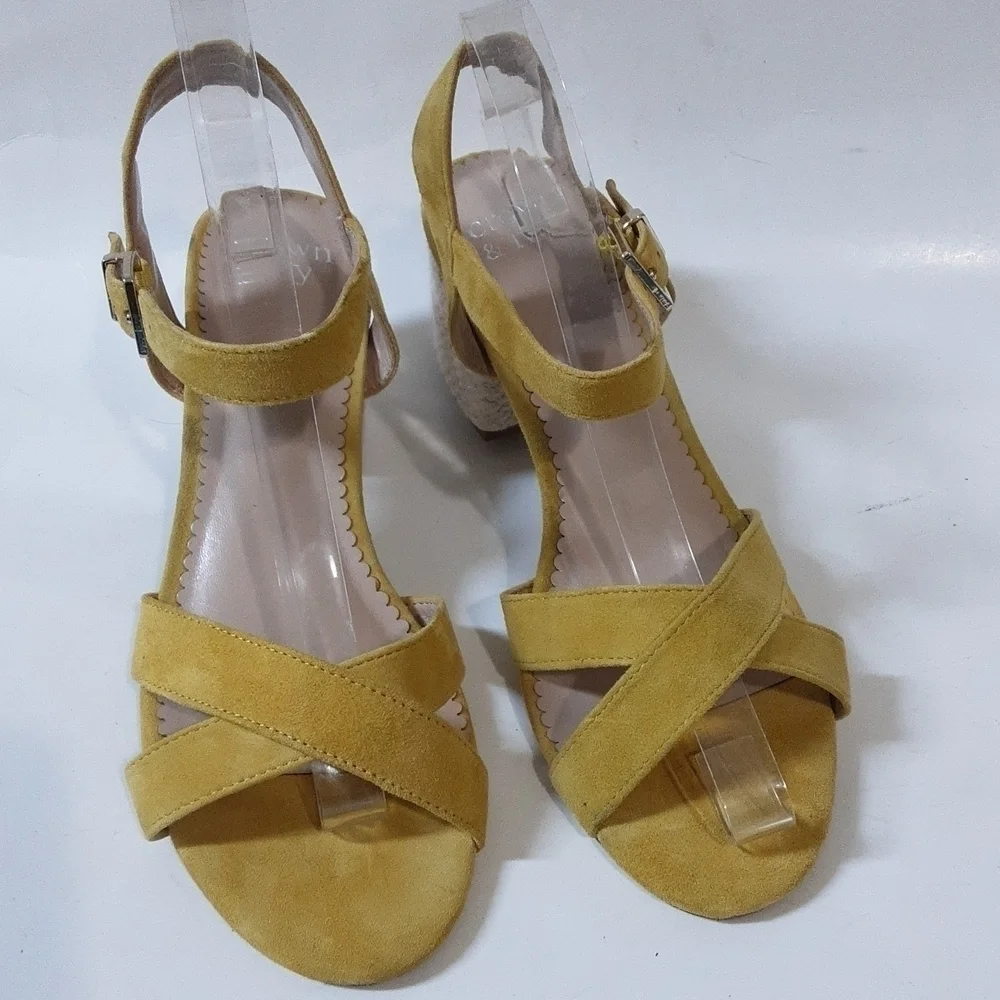 Crown & Ivy ella leather suede upper sandals womens size 8.5us